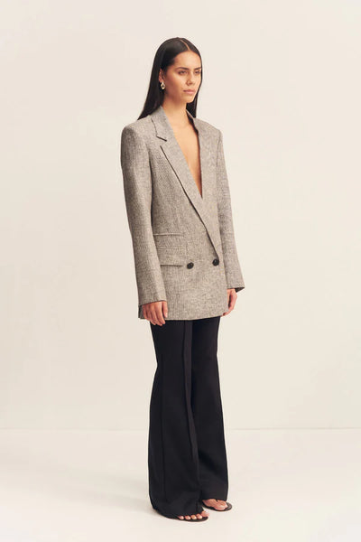 Elliot Double Breasted Blazer - Concrete