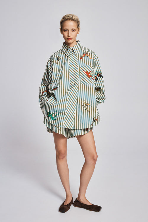 BISOU EMBROIDERED LONG SLEEVE SHIRT