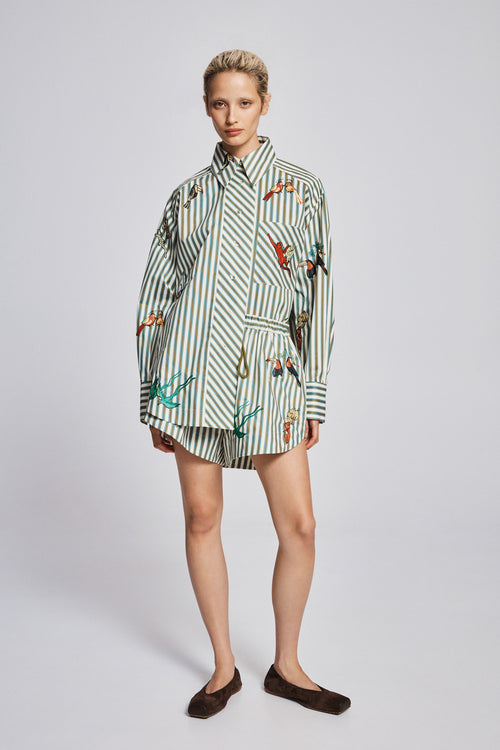 BISOU EMBROIDERED LONG SLEEVE SHIRT