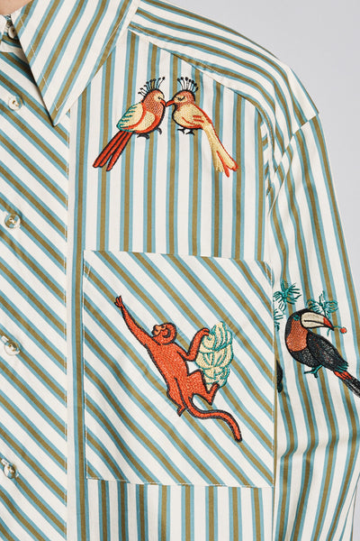 BISOU EMBROIDERED LONG SLEEVE SHIRT