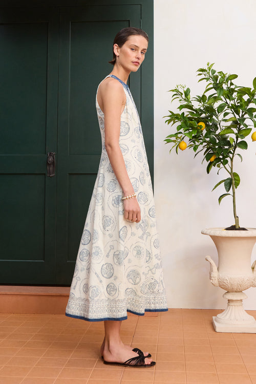 LUCKY LACE UP MIDI DRESS