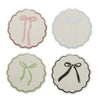 Bow S/4 Ceramic Coasters 10 cm Assorted colours