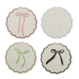 Bow S/4 Ceramic Coasters 10 cm Assorted colours