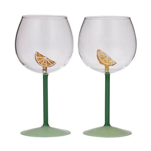 LEMON S/2 GIN BALLOON GLASS 10X20CM