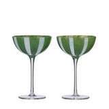 Aperitivo S/2 Coupe Glass Green/Ivory