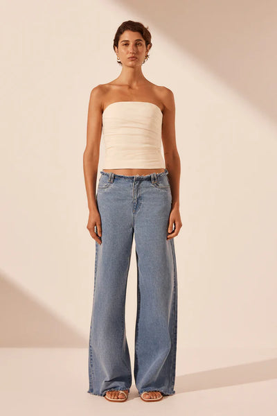 Stella Wide Leg Jean - Mid Blue