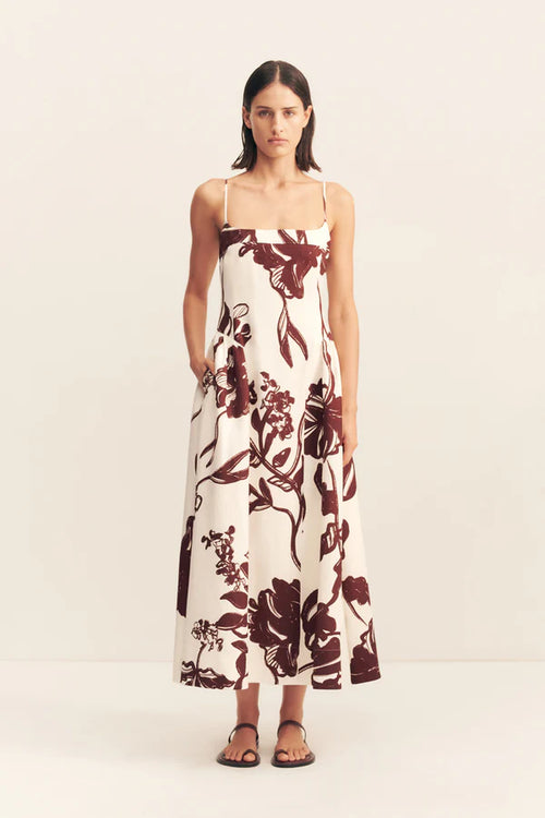 Emmett Square Neck Panelled Midi Dress