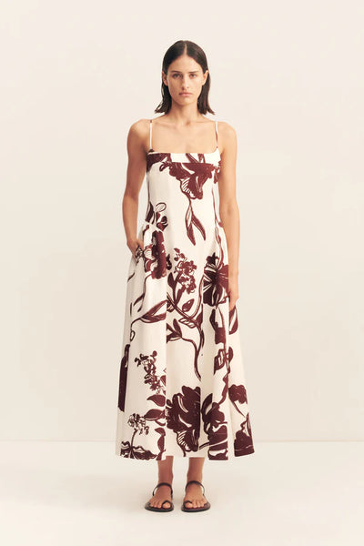 Emmett Square Neck Panelled Midi Dress