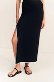 Lena Side Split Maxi Skirt - Black
