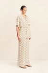 Houston Sheer Drawstring Pant - Blanc Polka