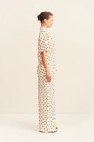 Houston Sheer Shirt With Tie - Blanc Polka