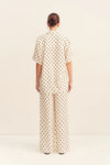 Houston Sheer Shirt With Tie - Blanc Polka