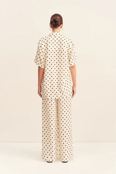 Houston Sheer Shirt With Tie - Blanc Polka