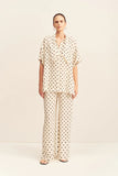Houston Sheer Shirt With Tie - Blanc Polka