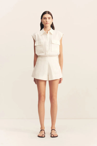 Wellington Sleeveless Shirt - Ivory