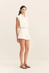 Wellington Button Up Short - Ivory