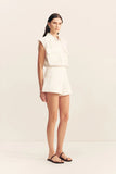 Wellington Button Up Short - Ivory