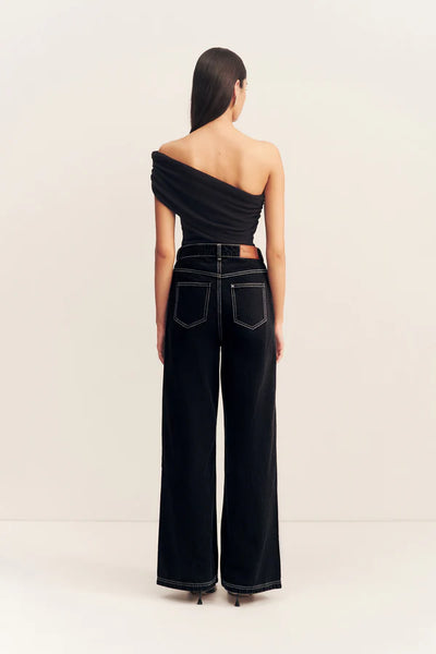 Mercer Wide Leg Cargo Jean - Black
