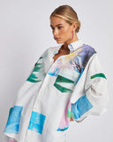 LONG SLEEVE OVERSIZED SHIRT - SEA SPACE