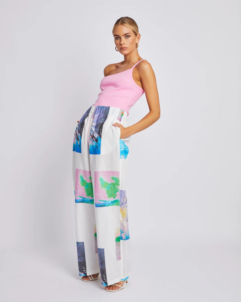 ONE SHOULDER BODYSUIT - CANDY PINK