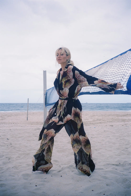 ARISTOLOCHIA ORGANZA WIDE LEG PANTS