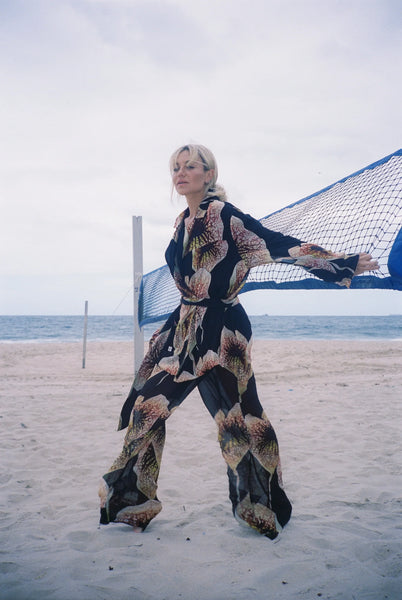 ARISTOLOCHIA ORGANZA WIDE LEG PANTS