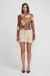 OLLIE DENIM SKIRT SAND