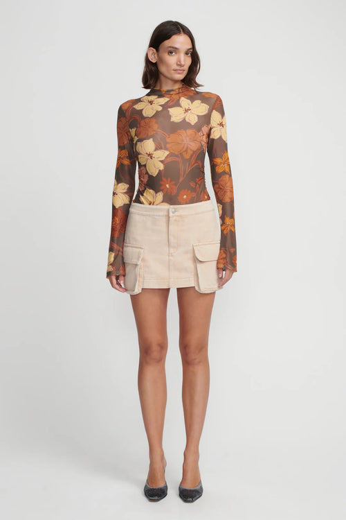 OLLIE DENIM SKIRT SAND