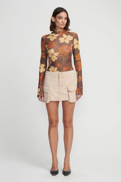OLLIE DENIM SKIRT SAND