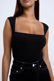 ARIEL RIB TOP - BLACK