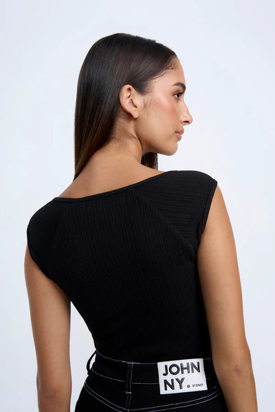 ARIEL RIB TOP - BLACK