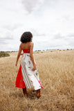 RUE DRESS IN RUBY ANTIQUE ROSE