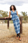 NOLA SKIRT IN INDIGO PLAID