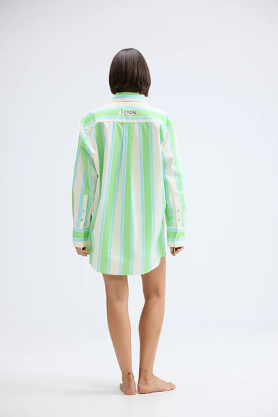 BUDDY SHIRT FERN LAPIS STRIPE
