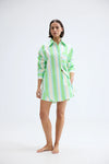 BUDDY SHIRT FERN LAPIS STRIPE