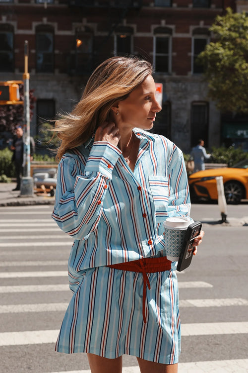 INDI SKIRT BLITHE CHERRY STRIPE