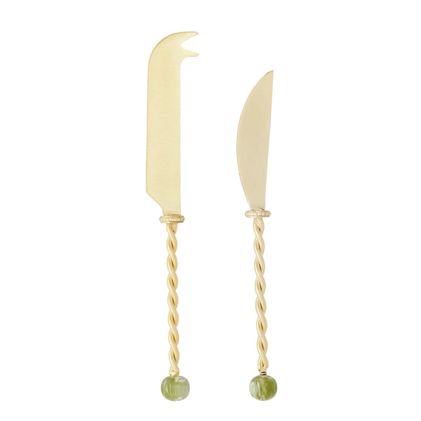 Amalia Set/2 Stainless Steel/Resin Knives 20cm Olive
