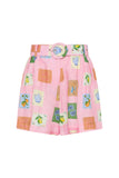 RUMMY SHORTS- PINK EMBLEM