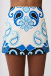 AZURE GRANADA MINI SKIRT- AQUA NAVY IVORY