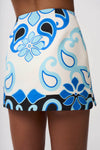 AZURE GRANADA MINI SKIRT- AQUA NAVY IVORY