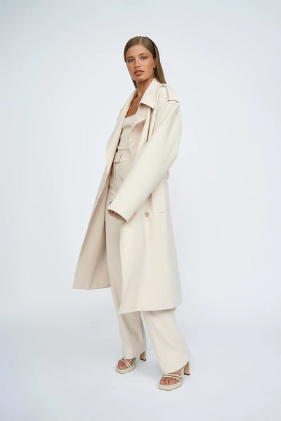 BLAIR BELTED TRENCH COAT - SAND