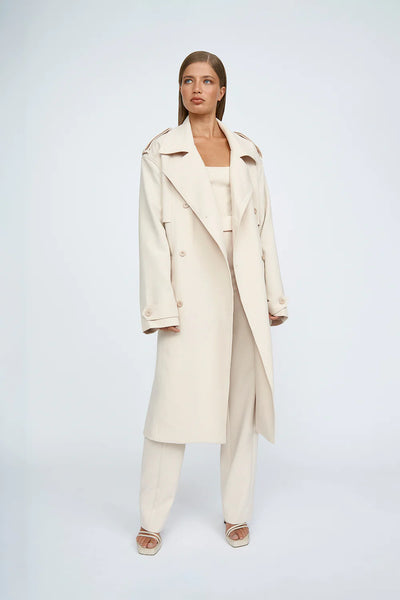 BLAIR BELTED TRENCH COAT - SAND