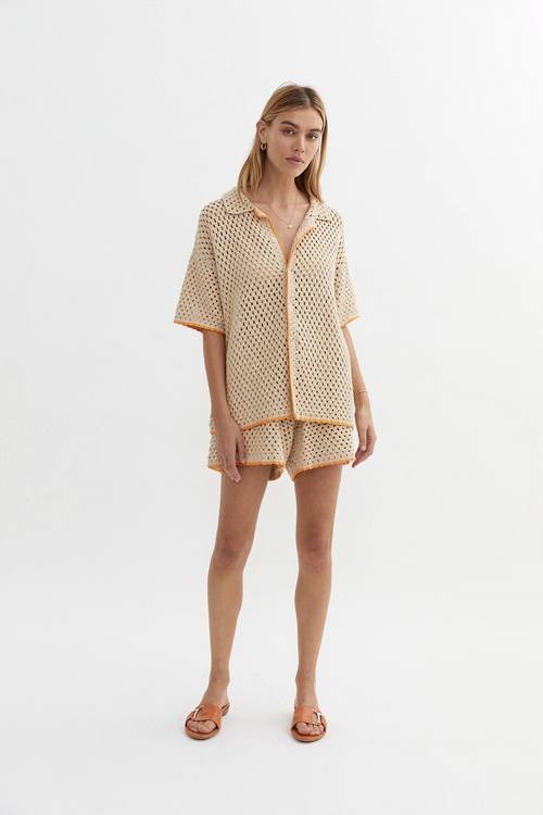 Connie Knit Shirt in Sand