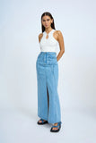 BLUE JEAN BEAUTY A-LINE SKIRT