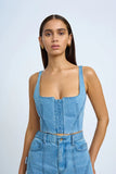 BLUE JEAN BEAUTY BUSTIER