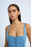 BLUE JEAN BEAUTY BUSTIER