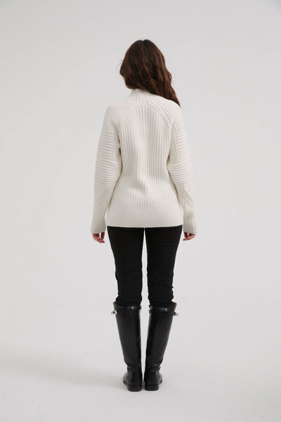 FITTED RIB KNIT- IVORY