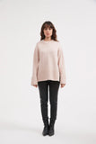 DEEP SPLIT KNIT- CHAMPAGNE PINK