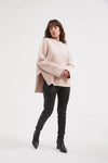 DEEP SPLIT KNIT- CHAMPAGNE PINK