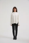 DEEP SPLIT KNIT- IVORY